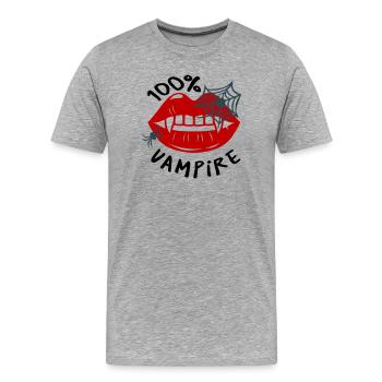 Spider web with lip motif - Men's Premium Organic T-Shirt - heather grey - Front - Damien (186cm)