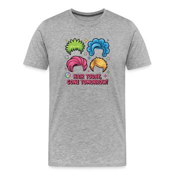 Lebendige Frisuren mit verspieltem Text - Männer Premium Bio T-Shirt - Grau meliert - Vorne - Damien (186cm)