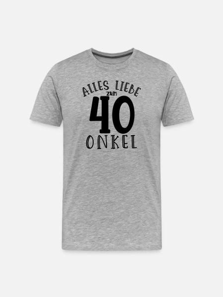 Happy 40th birthday, uncle - Men's Premium Organic T-Shirt - heather grey