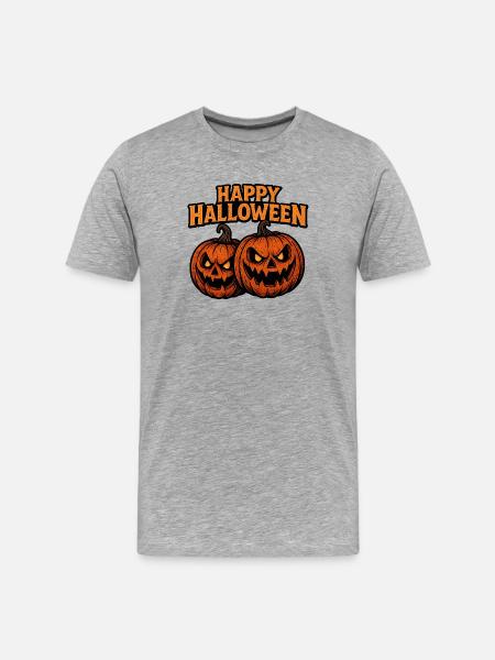 Spooky pumpkins for Halloween - Men's Premium Organic T-Shirt - heather grey