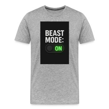 Beast Mod Turn On Switch Design - Men's Premium Organic T-Shirt - heather grey - Front - Damien (186cm)