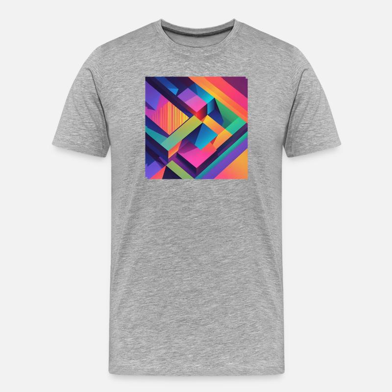 abstrakt - Männer Premium Bio T-Shirt - Grau meliert