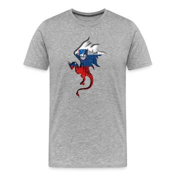 Flagge von Slowenien - Slowenien - Drachenbaum Silhouette - Männer Premium Bio T-Shirt - Grau meliert - Vorne - Damien (186cm)