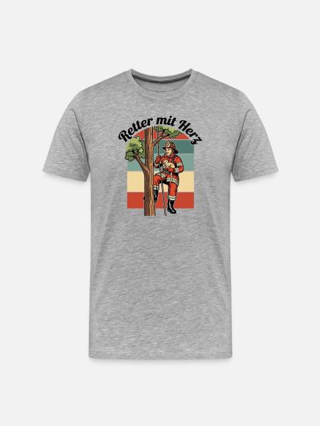 Savior with heart - Men's Premium Organic T-Shirt - heather grey