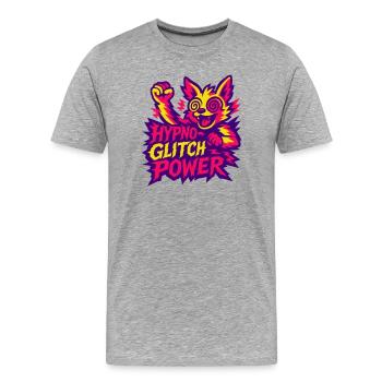 Hypno Glitch Power! - Men's Premium Organic T-Shirt - heather grey - Front - Damien (186cm)