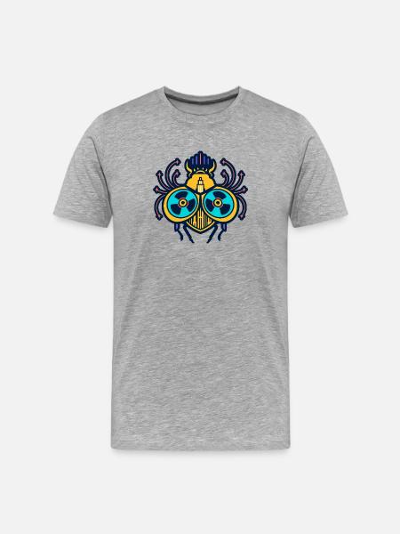 Neon Scarab - Men's Premium Organic T-Shirt - heather grey