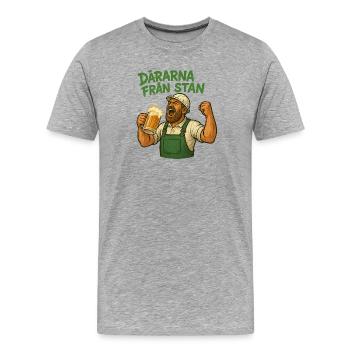 Les imbéciles de la ville - T-shirt bio Premium Homme - gris chiné - Devant - Damien (186cm)