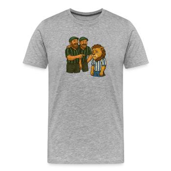 La classe ouvrière et les Bleus et les blancs en pleurs - T-shirt bio Premium Homme - gris chiné - Devant - Damien (186cm)