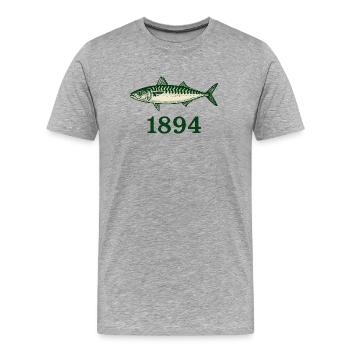 1894 Maquereau - T-shirt bio Premium Homme - gris chiné - Devant - Damien (186cm)