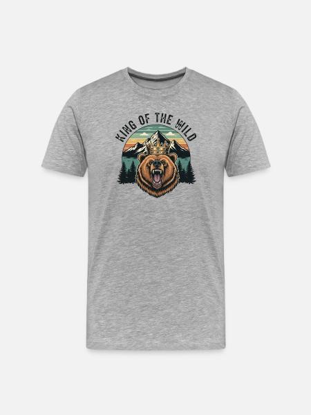 King of the wild - Men's Premium Organic T-Shirt - heather grey