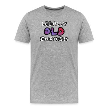 Legally old enough - Men's Premium Organic T-Shirt - heather grey - Front - Damien (186cm)