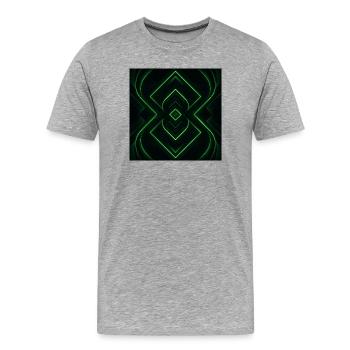 Géométrie verte futuriste - T-shirt bio Premium Homme - gris chiné - Devant - Damien (186cm)