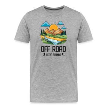 Ultra Running - Offroad - Männer Premium Bio T-Shirt - Grau meliert - Vorne - Damien (186cm)