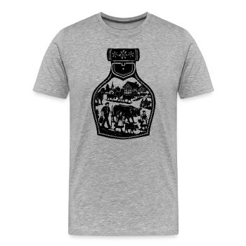 Alpabfahrt_black - T-shirt bio Premium Homme - gris chiné - Devant - Damien (186cm)
