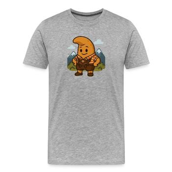 Lederhosen Kipferl - Männer Premium Bio T-Shirt - Grau meliert - Vorne - Damien (186cm)