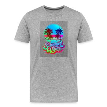 Der tropische Duft des Mittelmeers - Männer Premium Bio T-Shirt - Grau meliert - Vorne - Damien (186cm)