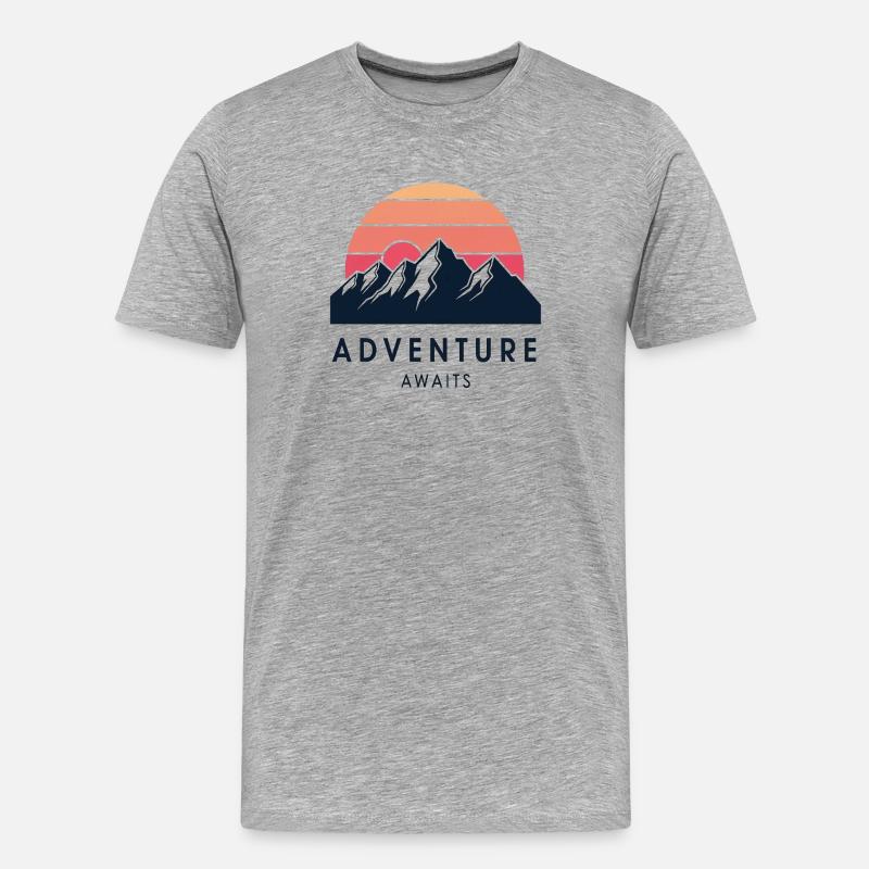 Adventure awaits - Männer Premium Bio T-Shirt - Grau meliert