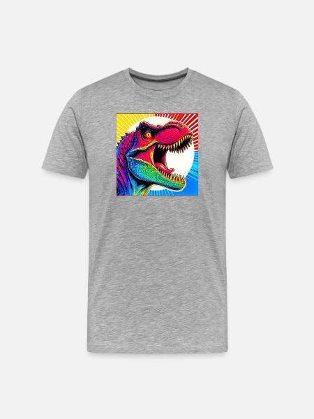 Dinosaurier - Männer Premium Bio T-Shirt - Grau meliert