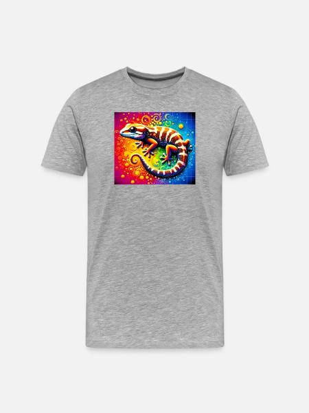 Gecko - Men's Premium Organic T-Shirt - heather grey