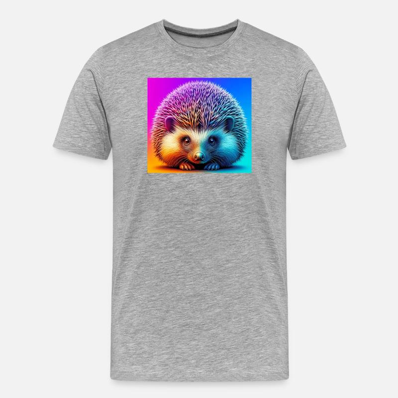 Igel - Männer Premium Bio T-Shirt - Grau meliert