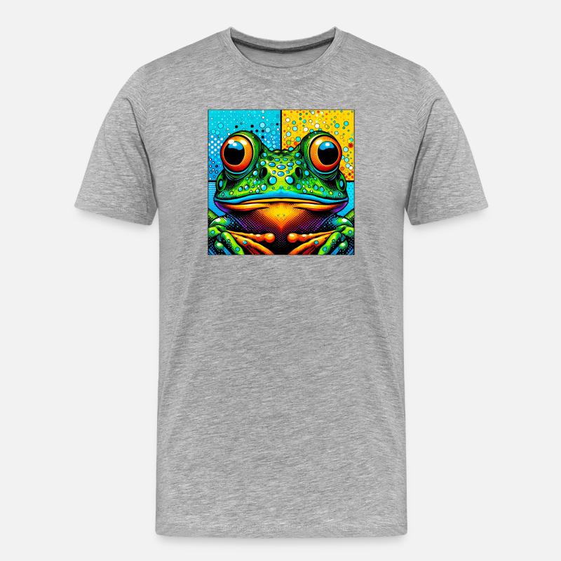 Frosch - Männer Premium Bio T-Shirt - Grau meliert