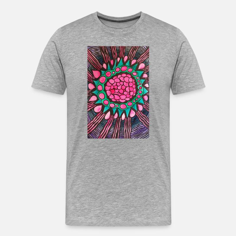 Raspberry - Men's Premium Organic T-Shirt - heather grey