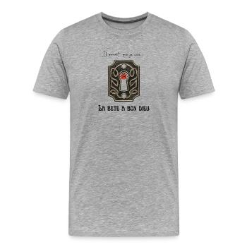 Glücklicher Marienkäfer - Männer Premium Bio T-Shirt - Grau meliert - Vorne - Damien (186cm)
