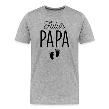 Dad-to-be, Birth, Gift idea, Baby, Child - Men's Premium Organic T-Shirt - heather grey - Front - Damien (186cm)