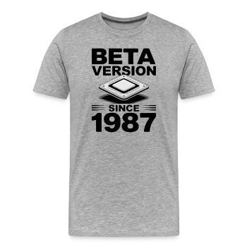Futuristischer Mikrochip Druckdesign - Männer Premium Bio T-Shirt - Grau meliert - Vorne - Damien (186cm)