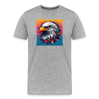 eagle - Men's Premium Organic T-Shirt - heather grey - Front - Damien (186cm)