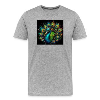 paon - T-shirt bio Premium Homme - gris chiné - Devant - Damien (186cm)