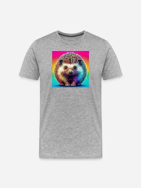 hedgehog - Men's Premium Organic T-Shirt - heather grey