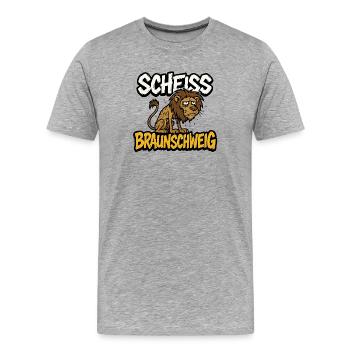 Anti Braunschweig BTSV - T-shirt bio Premium Homme - gris chiné - Devant - Damien (186cm)