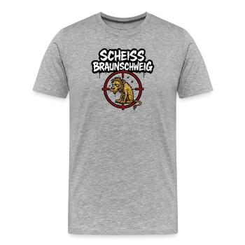 ANTI Braunschweig Vieux Lion - T-shirt bio Premium Homme - gris chiné - Devant - Damien (186cm)