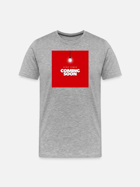 Bold Red Waiting Announcement Design - Men's Premium Organic T-Shirt - heather grey