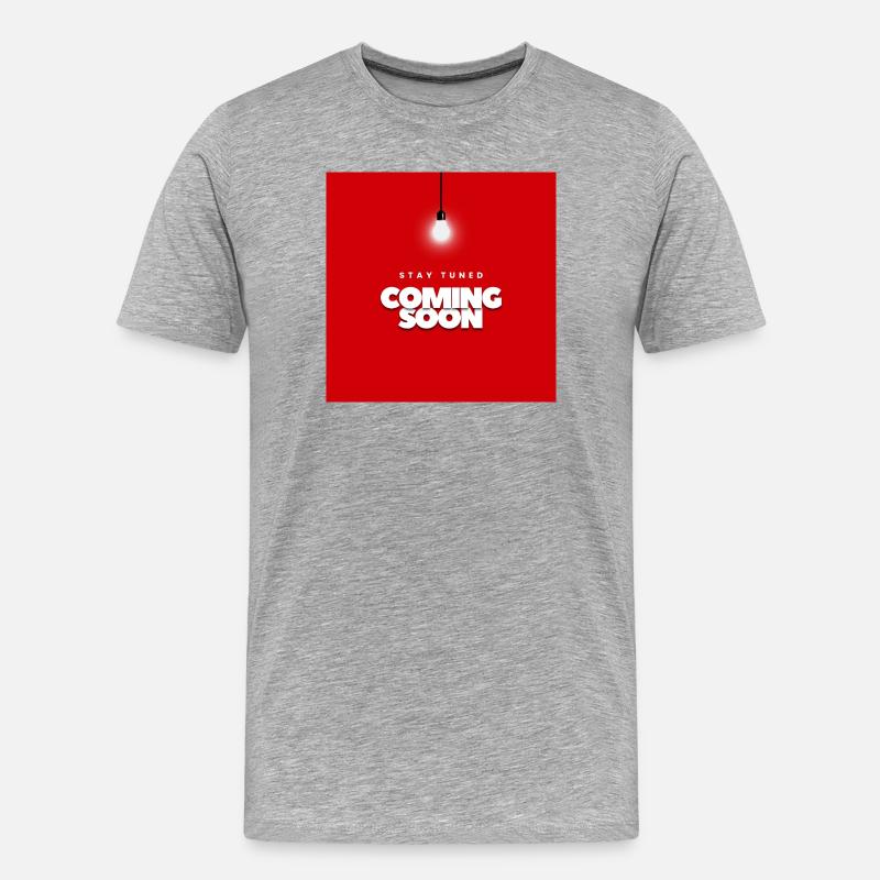 Fettes rotes Design mit Warteansage - Männer Premium Bio T-Shirt - Grau meliert