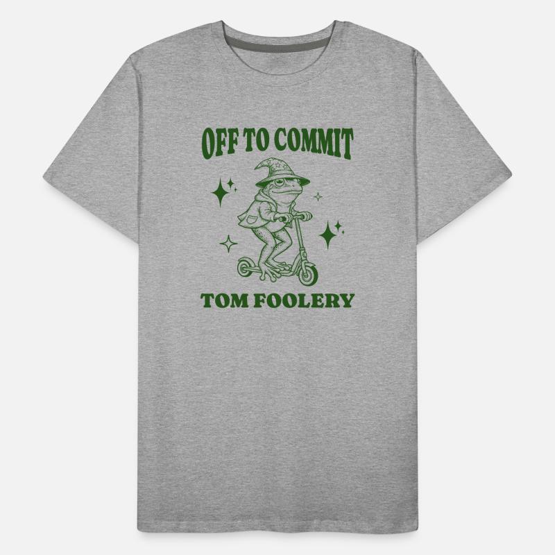 Off To Commit Tom Foolery Drôle Grenouille Illustration T-shirt bio Premium Homme