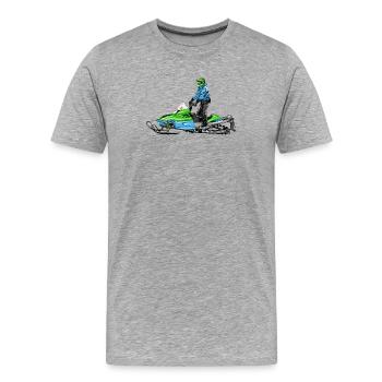 Motoneige - T-shirt bio Premium Homme - gris chiné - Devant - Damien (186cm)