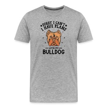 Bold Bulldog Illustration for Apparel - Men's Premium Organic T-Shirt - heather grey - Front - Damien (186cm)
