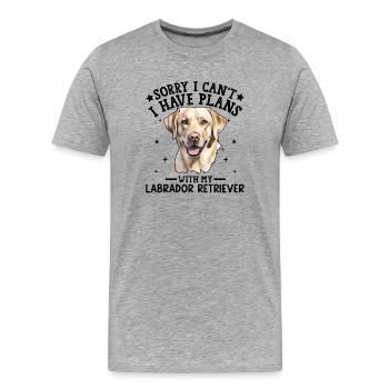 Lively Labrador Portrait Illustration - Men's Premium Organic T-Shirt - heather grey - Front - Damien (186cm)