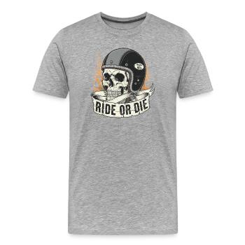 Ride or Die - Men's Premium Organic T-Shirt - heather grey - Front - Damien (186cm)