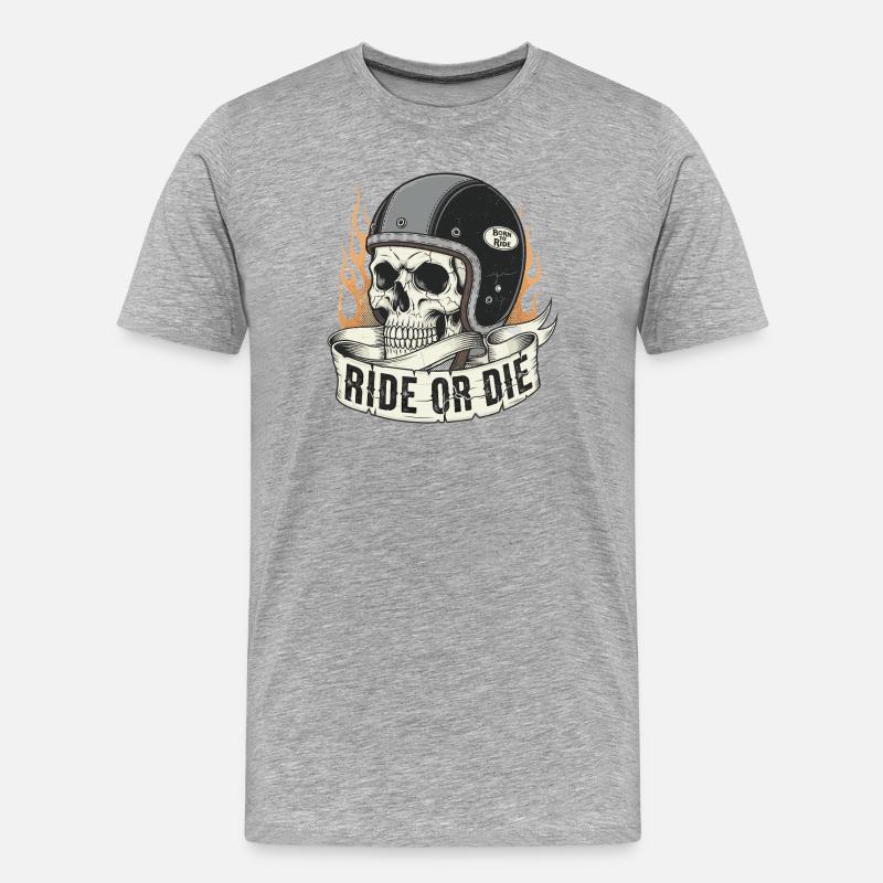 Ride or Die - Männer Premium Bio T-Shirt - Grau meliert