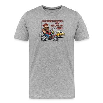 Laute Rohre retten Leben - Männer Premium Bio T-Shirt - Grau meliert - Vorne - Damien (186cm)