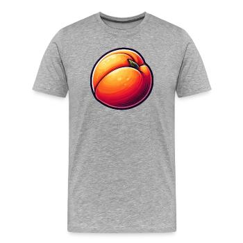 Peach Illustration Vibrant Nature Art - T-shirt bio Premium Homme - gris chiné - Devant - Damien (186cm)
