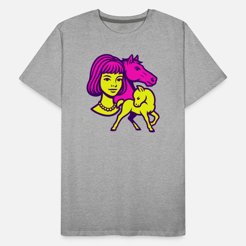 Pferdemädchen Pop-Art Männer Premium Bio T-Shirt