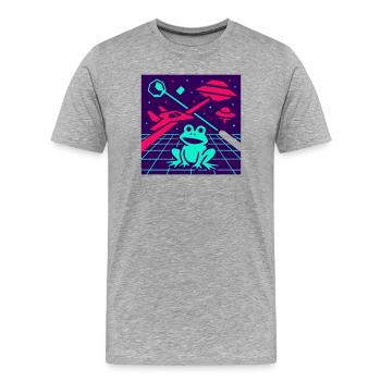 Space Frog - Men's Premium Organic T-Shirt - heather grey - Front - Damien (186cm)
