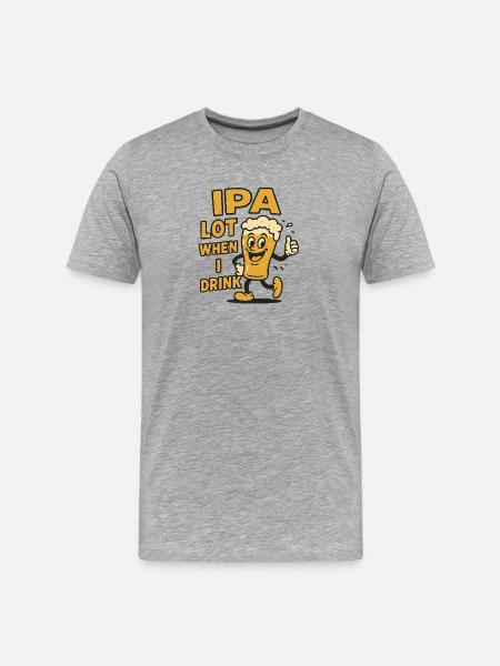 Cheerful beer drinker expression - Men's Premium Organic T-Shirt - heather grey