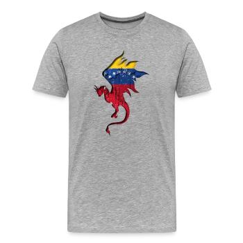 Flag of Venezuela - Venezuela - Dragon - Men's Premium Organic T-Shirt - heather grey - Front - Damien (186cm)
