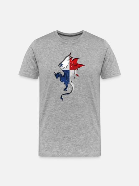 Panama Flag - Dragon Silhouette - Men's Premium Organic T-Shirt - heather grey