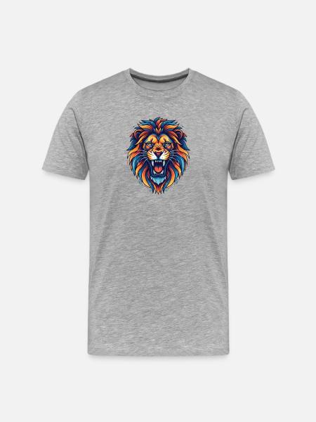 Lion - T-shirt bio Premium Homme - gris chiné